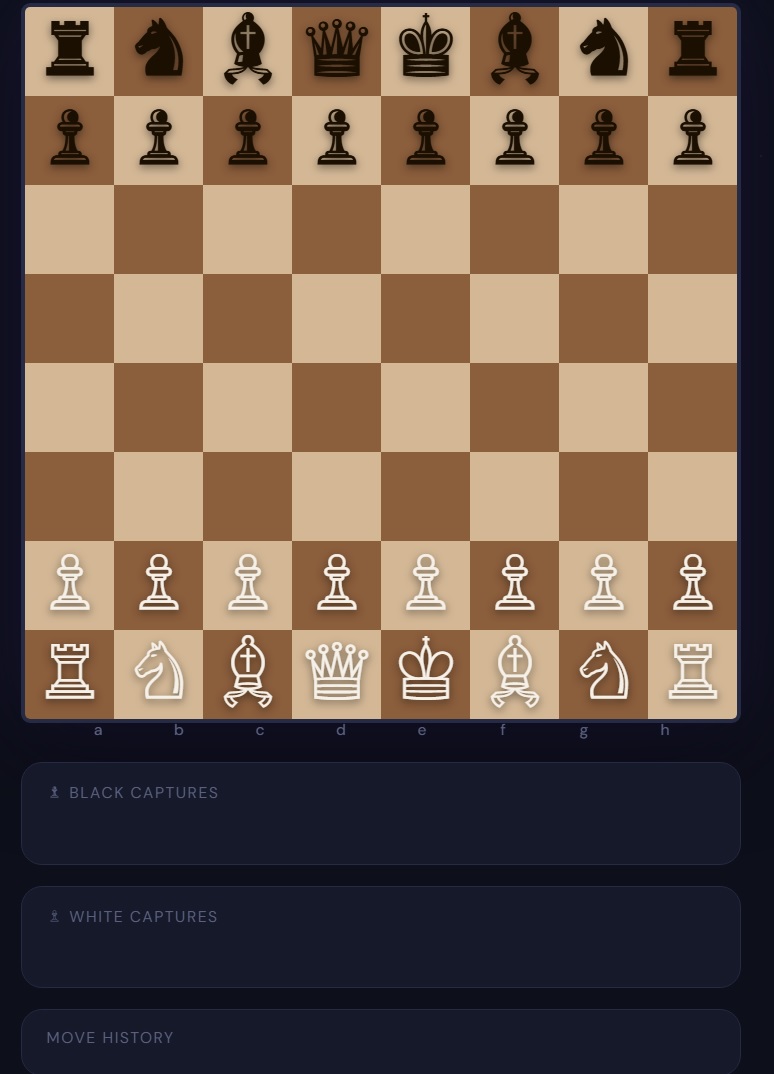 ChessMind move history panel on snoopbee.com — review every move of the game in standard chess notation