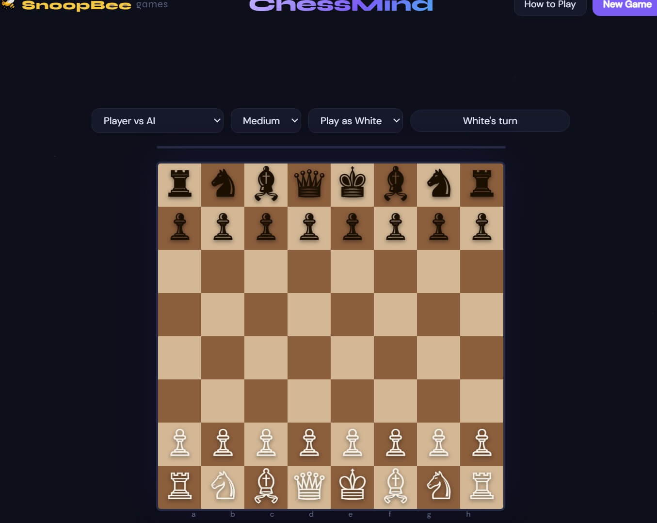ChessMind complete beginner's guide 2026 on snoopbee.com — chess rules, openings, tactics and all 3 game modes
