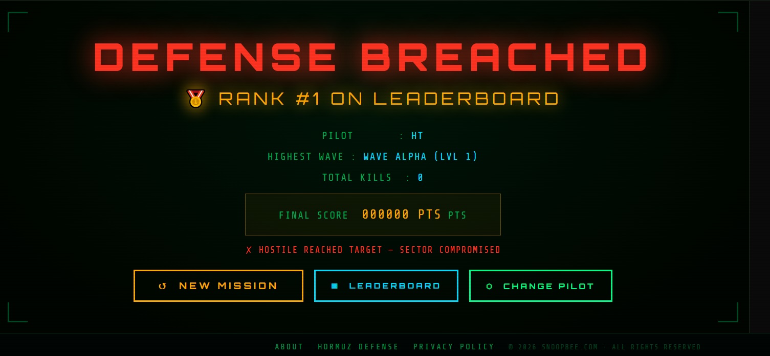 Drone Strike v3 defense gameplay on snoopbee.com — interceptor drone executing crash manoeuvre against hostile aircraft